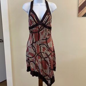 Bebe silk chocolate halter dress size small (EUC)
